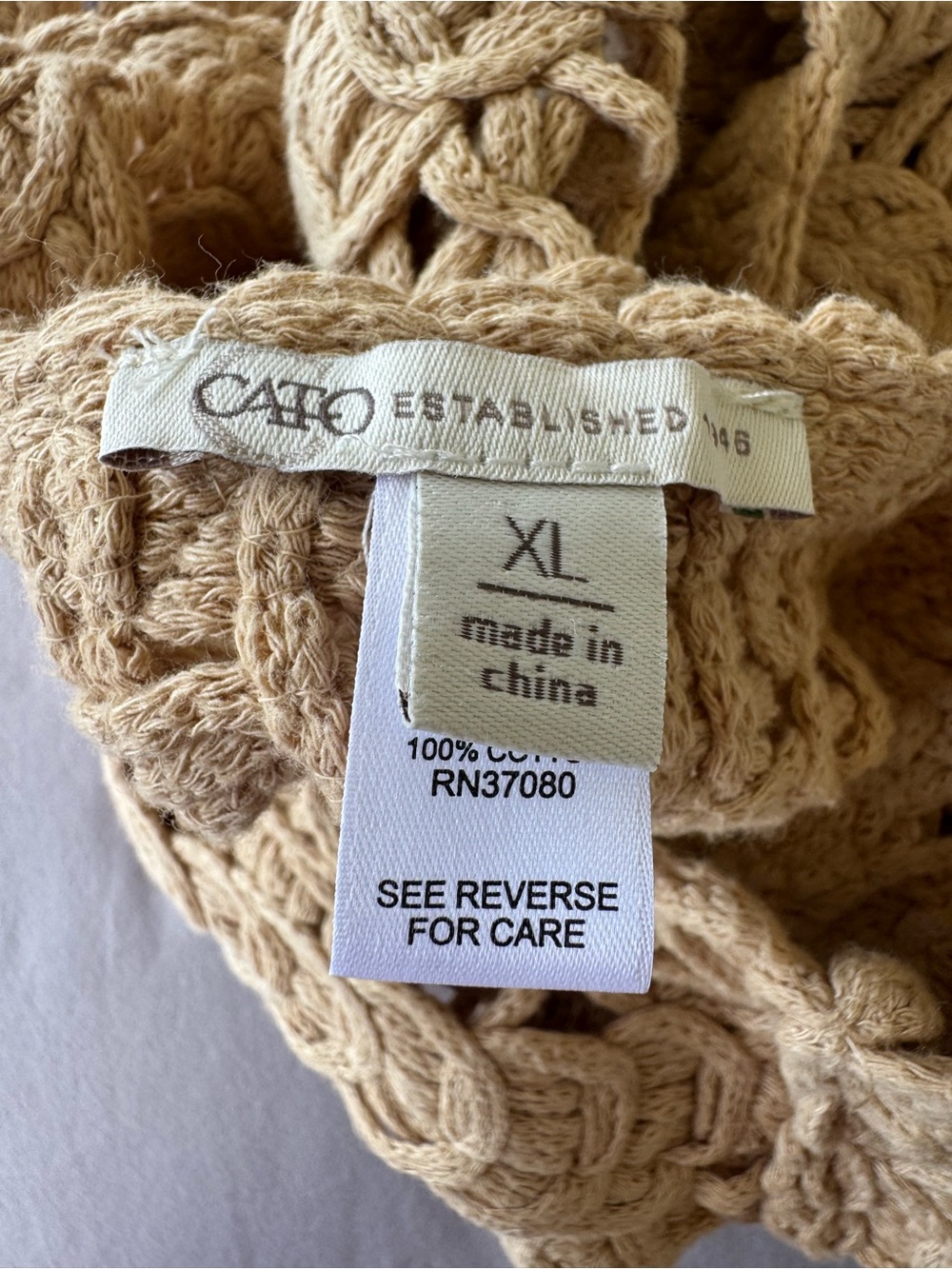 Cato Crochet Knit Tank Top in Beige - Picture 6 of 10
